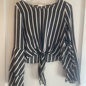 Altar'd State Black and White Striped Blouse